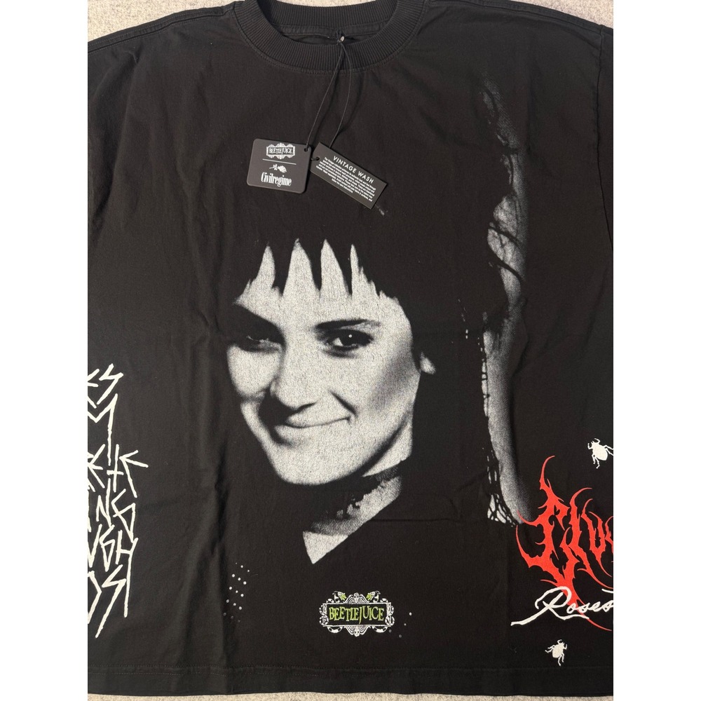 Civil Regime Beetlejuice Lydia Deetz Vintage Wash T-Shirt Black Small NWT
